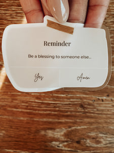 "be a blessing" clear sticker