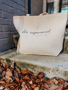 "she experienced" basics tote bag