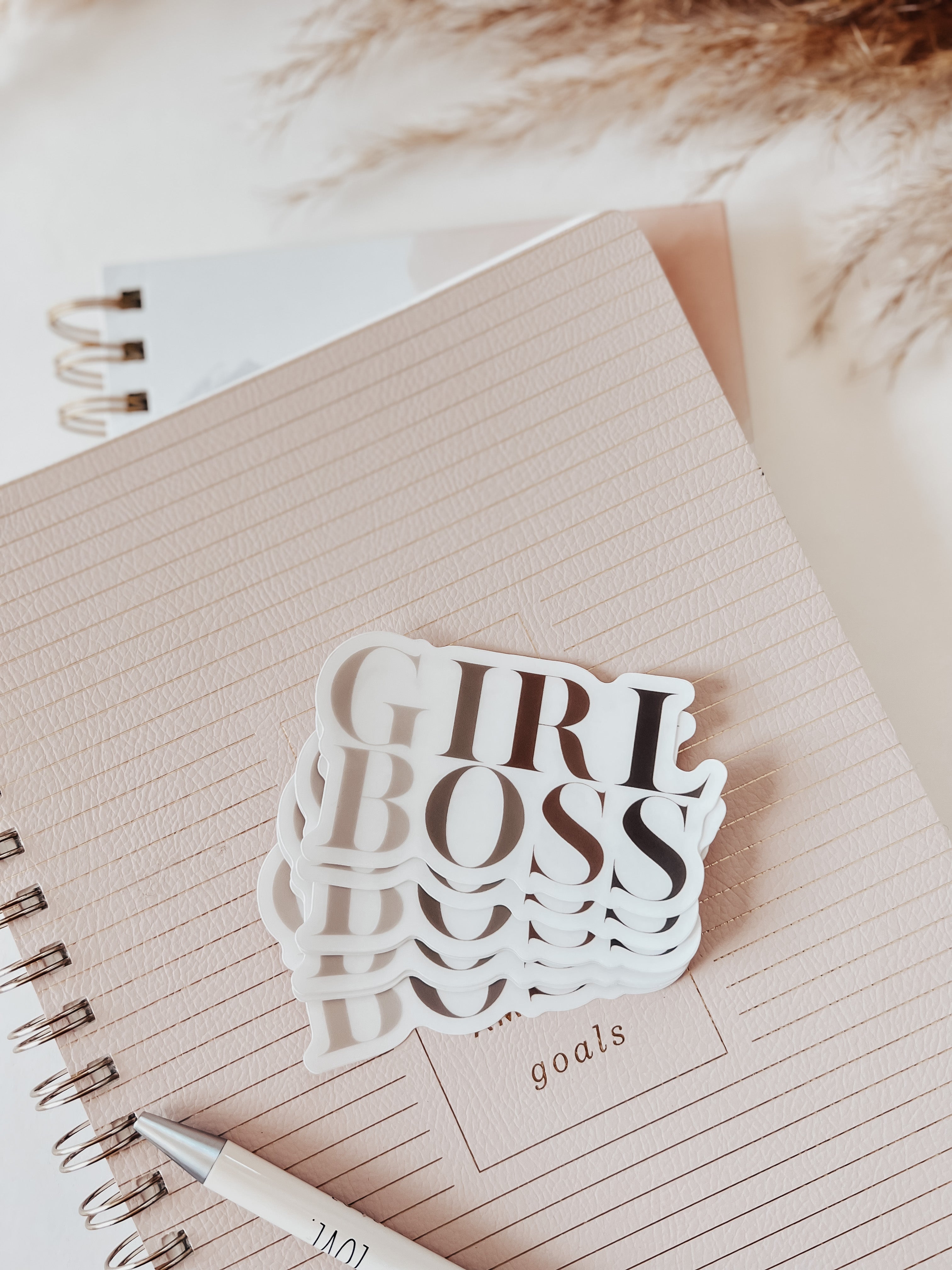 "girl boss" clear sticker